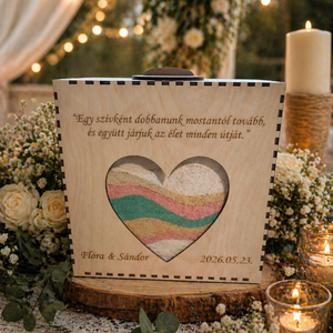 Homokceremónia Doboz, Esküvő, Esküvői ceremónia, Homokceremónia szettek, Gravírozás, pirográfia, MESKA