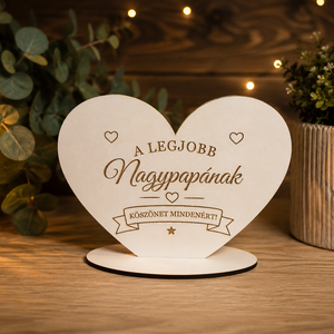Apák Napja Szív Tábla - otthon & életmód - dekoráció - asztal és polc dekoráció - gravírozott táblák - Meska.hu