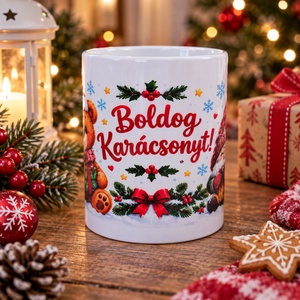 Boldog Karácsonyt Macis Bögre - otthon & életmód - konyhafelszerelés, tálalás - tálalás - bögre & csésze - Meska.hu