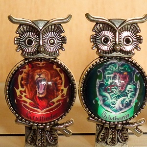 Harry Potter, Griffendél ház címer, bagoly csiptetős könyvjelző - otthon & életmód - papír, írószer - Meska.hu