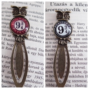 Harry Potter 9 és 3/4. vágány baglyos csiptetős könyvjelző - otthon & életmód - papír, írószer - Meska.hu