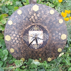 Méhecskés fali óra  - otthon & életmód - dekoráció - fali és függő dekoráció - falióra & óra - Meska.hu