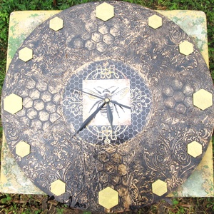 Méhecskés fali óra  - otthon & életmód - dekoráció - fali és függő dekoráció - falióra & óra - Meska.hu