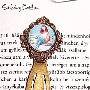 Olvasó nő csiptetős könyvjelző - könyv & zene - könyvjelző - Meska.hu