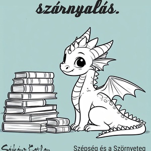 Sárkányos karton könyvjelző - könyv & zene - könyvjelző - Meska.hu