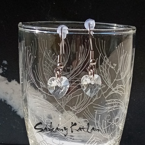 Swarovski kristály szív fülbevaló - ékszer - fülbevaló - lógó fülbevaló - Meska.hu