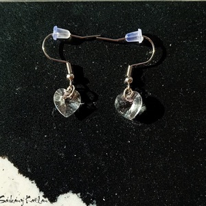 Swarovski kristály szív fülbevaló - ékszer - fülbevaló - lógó fülbevaló - Meska.hu