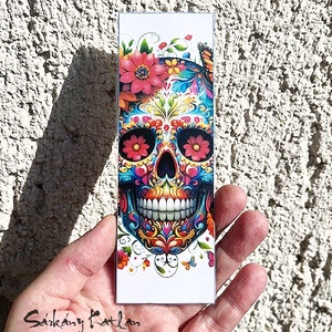 Koponya virágokkal karton könyvjelző, Könyv & Zene, Könyvjelző, Mindenmás, MESKA