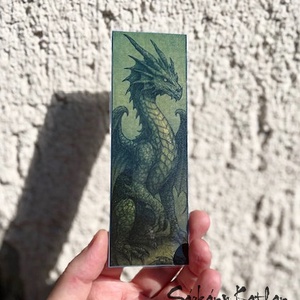 Zöld sárkány karton könyvjelző, Könyv & Zene, Könyvjelző, Mindenmás, MESKA