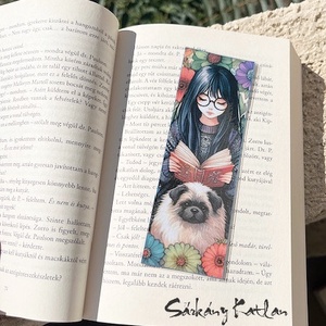 Olvasás kutyussal karton könyvjelző - könyv & zene - könyvjelző - Meska.hu