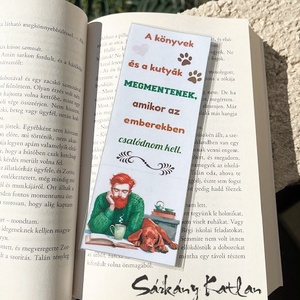 Könyvek és kutyák karton könyvjelző - könyv & zene - könyvjelző - Meska.hu