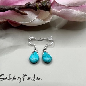 Türkiz csepp fülbevaló, Ékszer, Fülbevaló, Lógó fülbevaló, Ékszerkészítés, MESKA