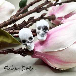 Koponya bedugós fülbevaló - ékszer - fülbevaló - pötty fülbevaló - Meska.hu