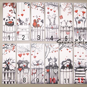 Szerelmes állatkák karton könyvjelző - könyv & zene - könyvjelző - Meska.hu