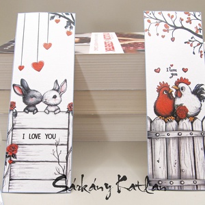 Szerelmes állatkák karton könyvjelző - könyv & zene - könyvjelző - Meska.hu