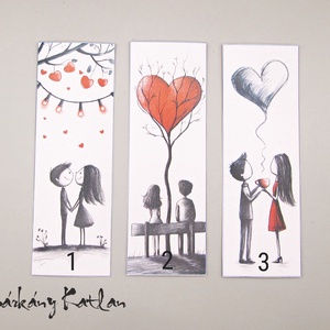 Szerelmesek karton könyvjelző - könyv & zene - könyvjelző - Meska.hu