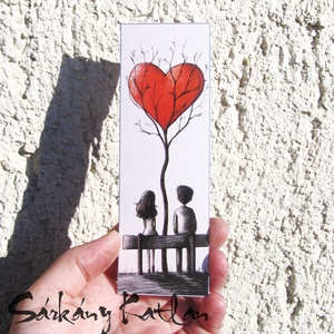 Szerelmesek karton könyvjelző - Meska.hu