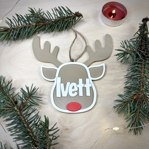 Egyedi szarvasos karácsonyfadísz, Karácsony, Karácsonyi lakásdekoráció, Karácsonyfadíszek, Mindenmás, MESKA
