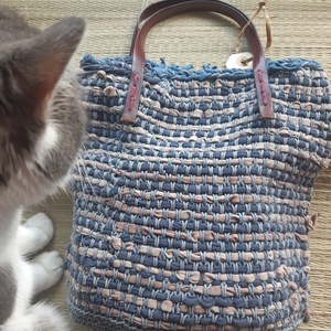 Szürke-drapp horgolt egyedi design táska, Táska & Tok, Kézitáska & válltáska, Kézitáska, Horgolás, Szövés, MESKA