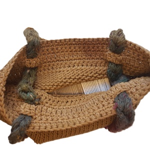 Okker textil kézitáska - ÖKO - táska & tok - kézitáska & válltáska - kézitáska - Meska.hu