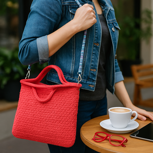 Különleges korall színű laptop táska, Táska & Tok, Laptoptáska, laptop hátizsák, Horgolás, MESKA