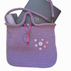 Lila, egyedi, kézzel készült laptop táska - táska & tok - laptoptáska, laptop hátizsák - Meska.hu