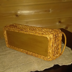 Szögletes kosár fülekkel - otthon & életmód - tárolás & rendszerezés - tárolókosár - Meska.hu