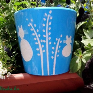 Gravírozott kaspó - szerelmes macskás-egeres -  - Meska.hu