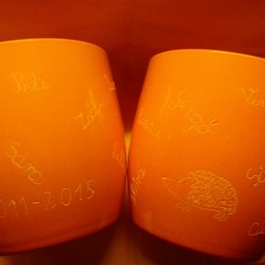 Sünis-neves kaspó - ovis búcsúajándék -  - Meska.hu