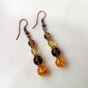 Üveggyöngy fülbevaló - Meska.hu