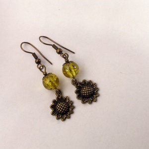 Napraforgós fülbevaló - Meska.hu