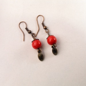 Fa gyöngy  fülbevaló  - Meska.hu