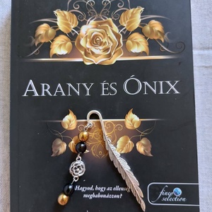 Arany és ónix Könyvjelző - könyv & zene - könyvjelző - Meska.hu