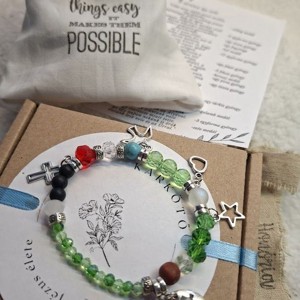 Jézus élete - keresztény történet karkötő-zöld-109, Ékszer, Karkötő, Bogyós karkötő, , MESKA