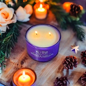 LEVENDULA  YLANG-YLANG AROMATERÁPIÁS ILLATGYERTYA - Meska.hu