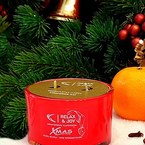 XMAS KARÁCSONYI AROMATERÁPIÁS ILLATGYERTYA - otthon & életmód - gyertya, illat, aroma - gyertya - Meska.hu