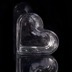 Szív alakú gyertya üveg - kellékek & szerszámok - díszíthető tárgyak - üveg - Meska.hu