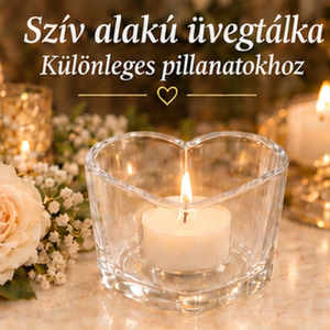 Szív alakú gyertya üveg, Kellékek & szerszámok, Díszíthető tárgyak, Üveg, , MESKA