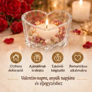 Szív alakú gyertya üveg - kellékek & szerszámok - díszíthető tárgyak - üveg - Meska.hu