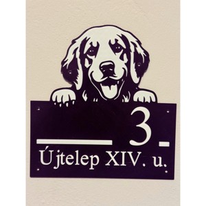 3D Nyomtatott Minimalista Golden Retriver Házszámtábla, Otthon & Életmód, Ház & Kert, Házszám, Mindenmás, MESKA