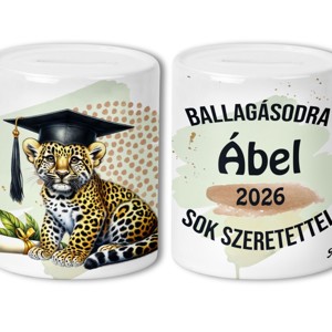 Névvel kérhető Leopárd - 2026 évi Ballagásra mintás persely, , , Stílusos pénzátadás, ami örök emlék marad! Szeretnéd az anyagi támogatást a megszokott, unalmas bor..., MESKA
