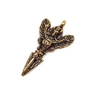 Sárgaréz madár vadzsra medál 6x3cm, Ékszer, Nyaklánc, Medál, , MESKA