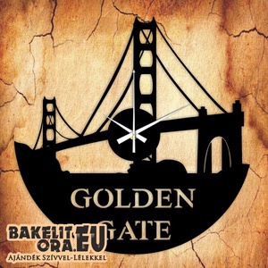GOLDEN GATE bakelit óra, Otthon & Életmód, Falióra & óra, Dekoráció, Fali és függő dekoráció, Mindenmás, Újrahasznosított alapanyagból készült termékek, MESKA