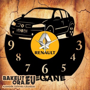 RENAULT MEGANE bakelit óra, saját rendszámmal, vagy felirattal - Meska.hu