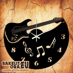 GITÁROS bakelit órák - otthon & életmód - dekoráció - fali és függő dekoráció - falióra & óra - Meska.hu