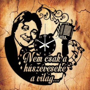 ARADSZKY LÁSZLÓ bakelit óra, egyedi felirattal, Otthon & Életmód, Dekoráció, Fali és függő dekoráció, Falióra & óra, Mindenmás, Újrahasznosított alapanyagból készült termékek, MESKA