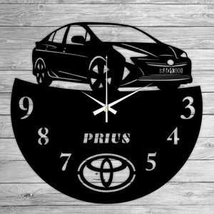 TOYOTA PRIUS bakelit falióra, Otthon & Életmód, Falióra & óra, Dekoráció, Fali és függő dekoráció, Mindenmás, Újrahasznosított alapanyagból készült termékek, MESKA