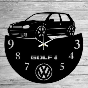 VW GOLF 4 bakelit óra, saját rendszámmal, Otthon & Lakás, Falióra & óra, Dekoráció, Fali és függő dekoráció, Mindenmás, Újrahasznosított alapanyagból készült termékek, MESKA