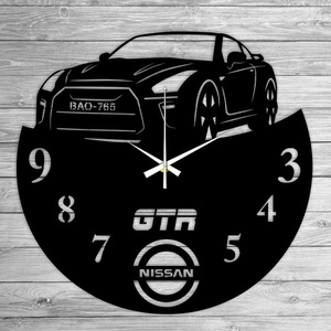 NISSAN GTR bakelit falióra, Otthon & Életmód, Falióra & óra, Dekoráció, Fali és függő dekoráció, Mindenmás, Újrahasznosított alapanyagból készült termékek, MESKA