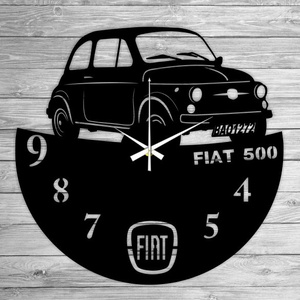 FIAT 500 bakelit falióra, Otthon & Lakás, Falióra & óra, Dekoráció, Fali és függő dekoráció, Mindenmás, Újrahasznosított alapanyagból készült termékek, Meska
